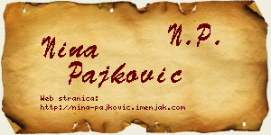 Nina Pajković vizit kartica